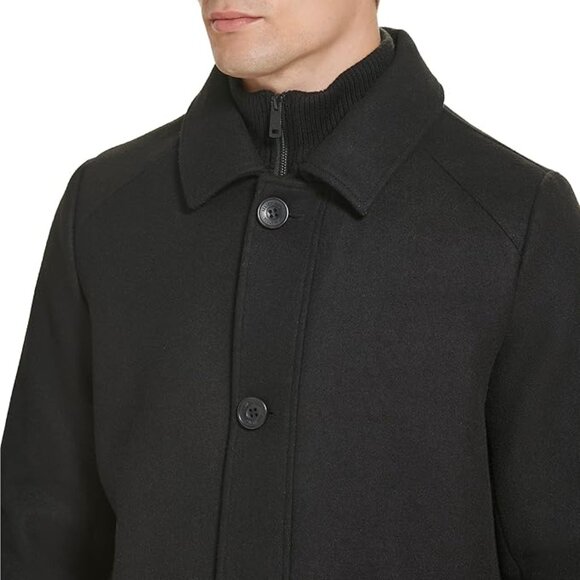 (WINTER SALE) NEW Kenneth Cole Cashmere/Wool Overcoat w/Bib - Picture 2 of 12